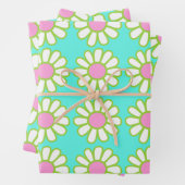 Daisy Blauwgroen Inpakpapier Vel (In situ)
