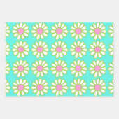 Daisy Blauwgroen Inpakpapier Vel (Voorkant)