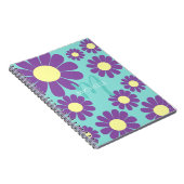 Daisy Blauwgroen Paarse Monogram Notitieboek (Rechterzijde)