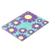 Daisy Blauwgroen Paarse Monogram Notitieboek (Linkerzijde)