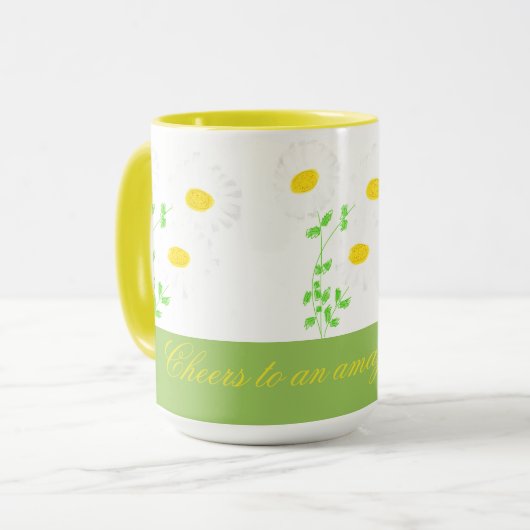 Daisy bloeiende geel en groene Mok (Voorkant links)