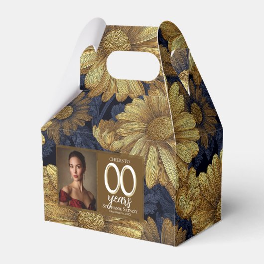 Daisy Bloem 70e Verjaardag Custom Bedankdoosjes (Voorkant Zijde)