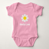 Daisy bloem aangepaste naam gepersonaliseerde baby romper (Voorkant)