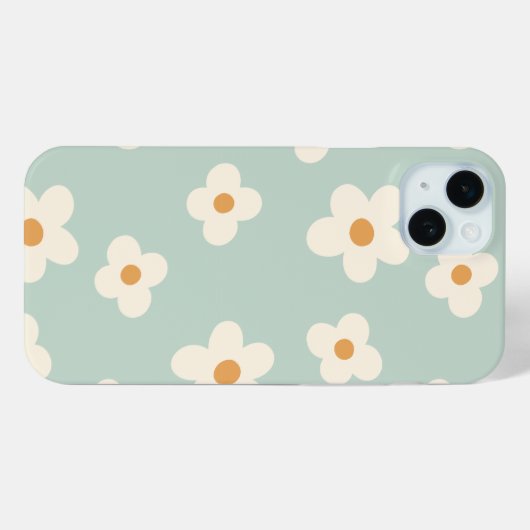 Daisy bloem bloemengroen patroon pastel kleuren Case-Mate iPhone case (Achterkant (horizontaal))