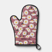 Daisy bloem boho bloemenpatroon gepersonaliseerde  ovenwant (Voorkant)