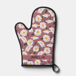 Daisy bloem boho bloemenpatroon gepersonaliseerde  ovenwant