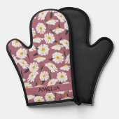 Daisy bloem boho bloemenpatroon gepersonaliseerde  ovenwant (Voorkant / Achterkant)