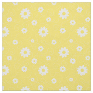 Daisy Bloem Geel Wit Zomer Patroon Stof