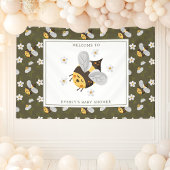 Daisy Bloem Hommell Bij Groene Baby Shower Spandoek