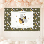 Daisy Bloem Hommell Bij Groene Baby Shower Spandoek