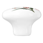 Daisy bloem in rood wit keramische knop (Zijkant)