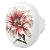 Daisy bloem in rood wit keramische knop (Rechts)