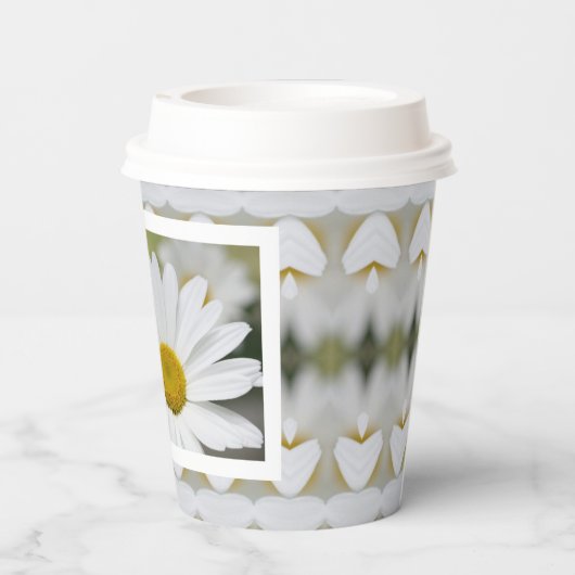 Daisy bloem met patroon papieren bekers (Achterkant)