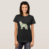 Daisy Bloem Newfoundlander moeder, Newf bloem sil T-shirt (Voorkant volledig)