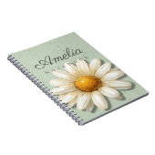 Daisy Bloem Notebook Naam | Salie Groene Journal Notitieboek (Rechterzijde)
