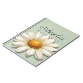 Daisy Bloem Notebook Naam | Salie Groene Journal Notitieboek (Linkerzijde)