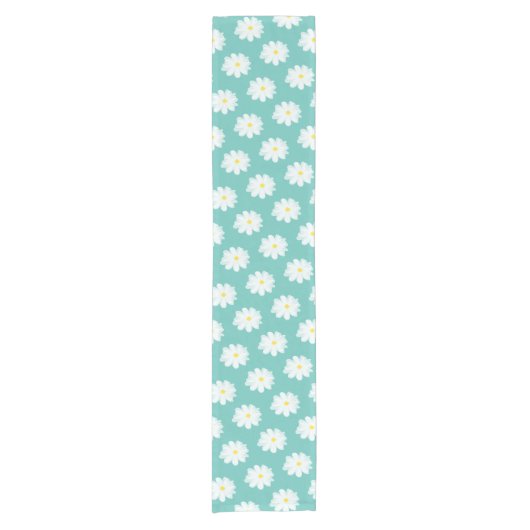 Daisy bloem patroon aangepaste kleur tabel runner korte tafelloper (Voorkant)