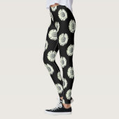 Daisy Bloem Patroon Leuk Girly Trendy Wit Zwart Leggings (Links)