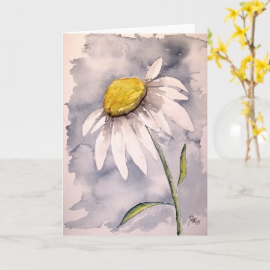 Daisy bloem schilderij kunstcadeau kaart (Gele Bloem)