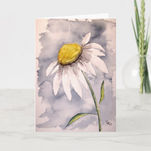 Daisy bloem schilderij kunstcadeau kaart