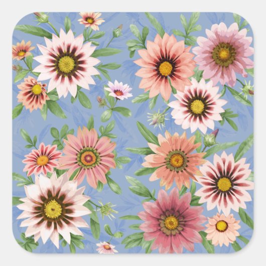 Daisy Bloem Vierkante Sticker (Voorkant)