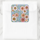 Daisy Bloem Vierkante Sticker (Tas)