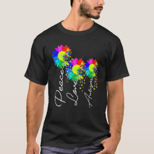 Daisy Bloem Vrede Liefde Autisme Bewustzijn T-shirt