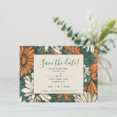  daisy bloemen, behalve de datumkaart save the date (Staand voorkant)