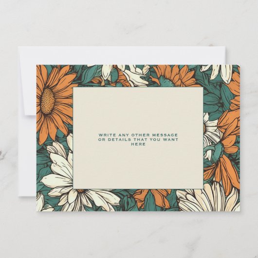  daisy bloemen, behalve de datumkaart save the date (Achterkant)