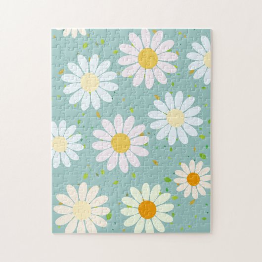 Daisy Bloemen Bloemen Bloemen Patroon Girly regenb Legpuzzel (Verticaal)