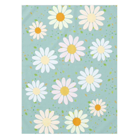 Daisy Bloemen Bloemen Bloemen Patroon Girly regenb Tafelkleed (Voorkant)