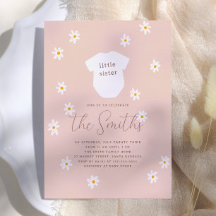 Daisy Bloemen Boho Roze Zusje Baby Shower Kaart