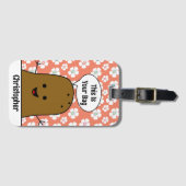 Daisy bloemen, bruine aardappel, uw tas, Custom Bagagelabel (Voorkant (horizontaal))