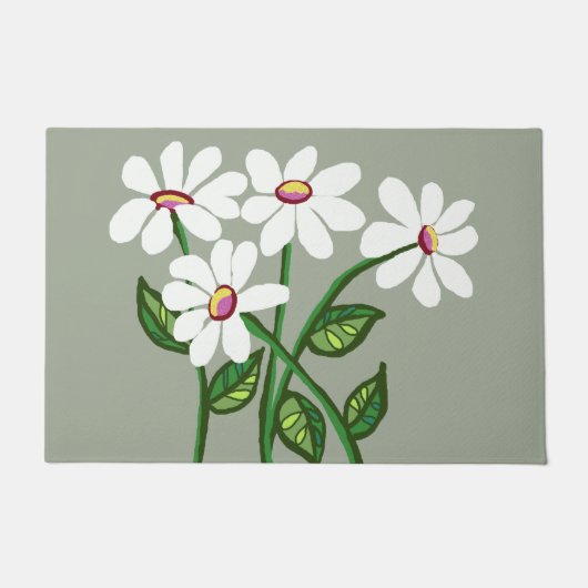 Daisy bloemen deurmat (Voorkant)