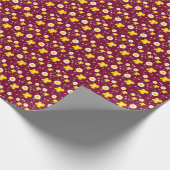 Daisy Bloemen Geel Wit Maroon Cadeaupapier (Hoek)