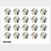 Daisy bloemen groeien wit ronde sticker (Vel)