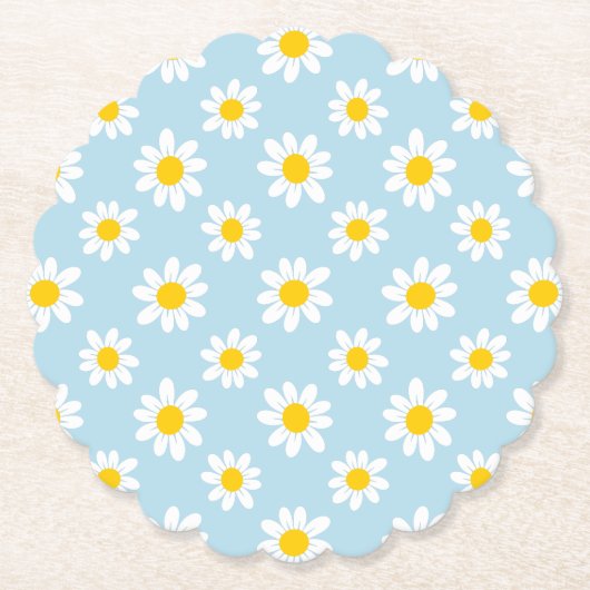 Daisy bloemen kartonnen onderzetters (Voorkant)
