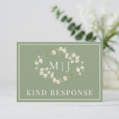 Daisy Bloemen Krans Formele bruiloft RSVP Kaart (Staand voorkant)