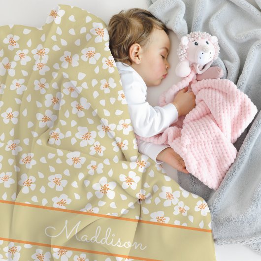 Daisy Bloemen Meisjes Aangepaste Naam Fleece Deken