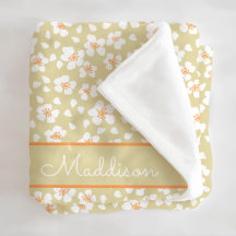 Daisy Bloemen Meisjes Aangepaste Naam Fleece Deken