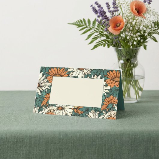 daisy bloemen patroon gastnaamplaatje plaatskaartje