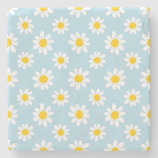 Daisy bloemen stenen onderzetter (Voorkant)