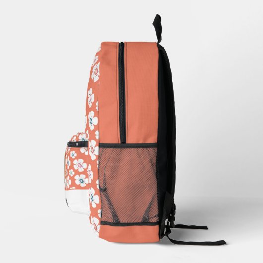 Daisy Bloemen Zalm Roze Bruine Aardappel Custom Bedrukte Rugzak (Rechts)