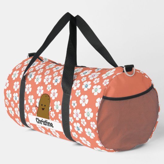 Daisy Bloemen Zalm Roze Bruine Aardappel Custom Plunjezak (Rechterhoek)