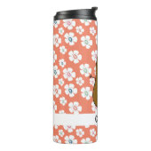 Daisy Bloemen Zalm Roze Bruine Aardappel Custom Thermosbeker (Gedraaid links)