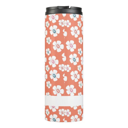 Daisy Bloemen Zalm Roze Bruine Aardappel Custom Thermosbeker (Achterkant)