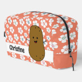 Daisy Bloemen Zalm Roze Bruine Aardappel Custom Toilettasje (Rechterhoek)