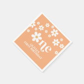 Daisy bloemenabrikoos 1e verjaardag servet (Hoek)