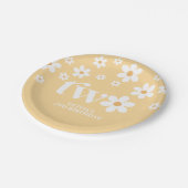 Daisy bloemenfeest 2e verjaardag papieren bordje (Gekanteld)