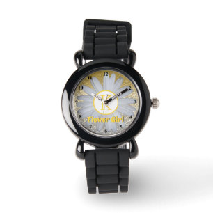 Daisy Bloemenmeisje Gold Silver Glitter Gepersonal Horloge